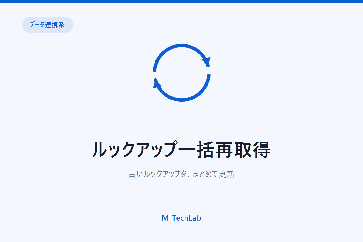 ルックアップ一括再取得